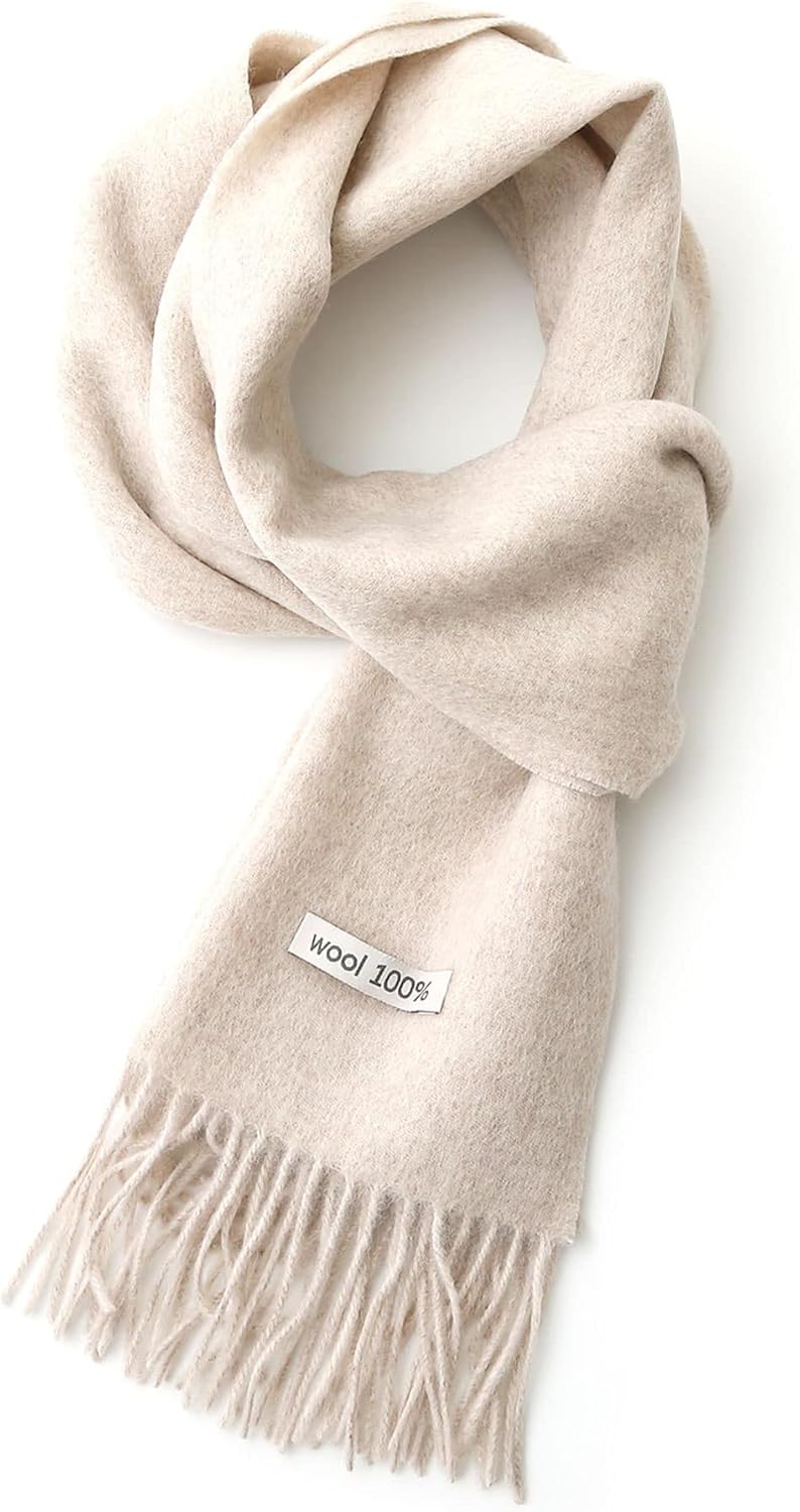 linişte 100% Wool Scarf - Men and Women Winter Warm Soft Luxurious Solid Colors Gift Box - Image 1